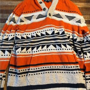 Vintage American Eagle Orange Patterned Sweater